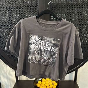 Taylor swift enchanted shirt “this night is sparkling” XL cropped gray tshirt